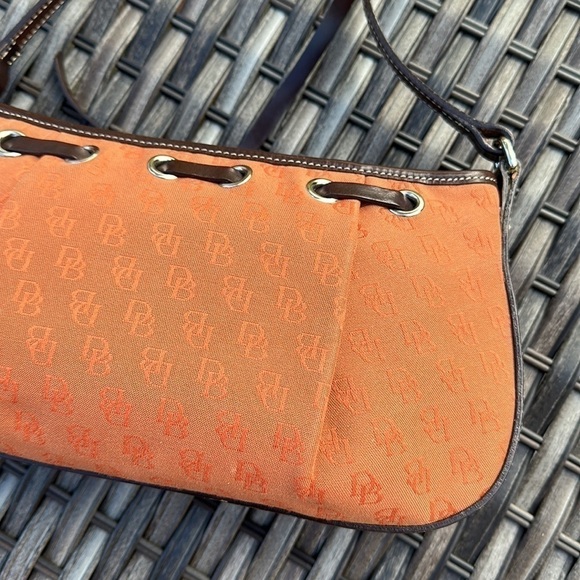 Dooney & Bourke Signature Canvas Handbag w/ Leather Trim - Burnt Orange & Brown - Picture 5 of 16